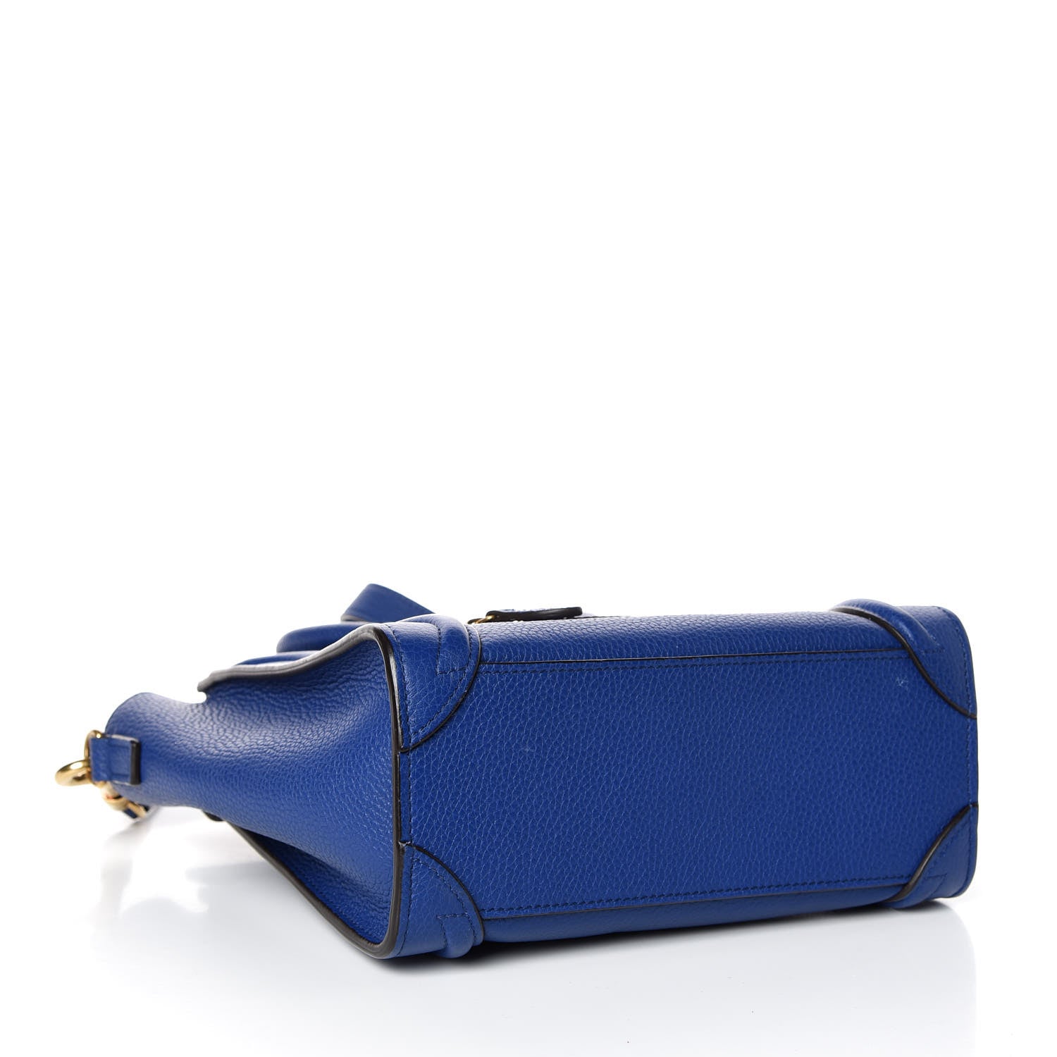 Celine Drummed Calfskin Nano Luggage Indigo 5 of 10