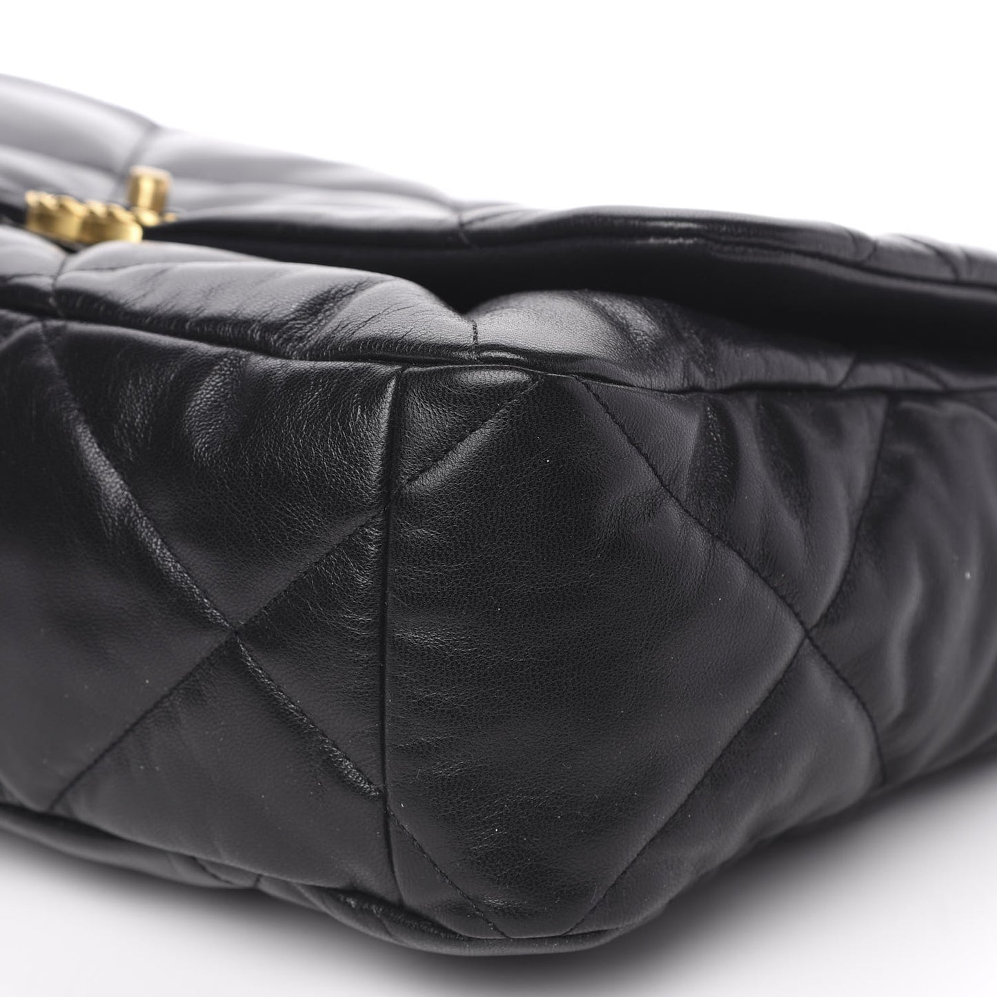 Goatskin Quilted Maxi 19 Flap Black