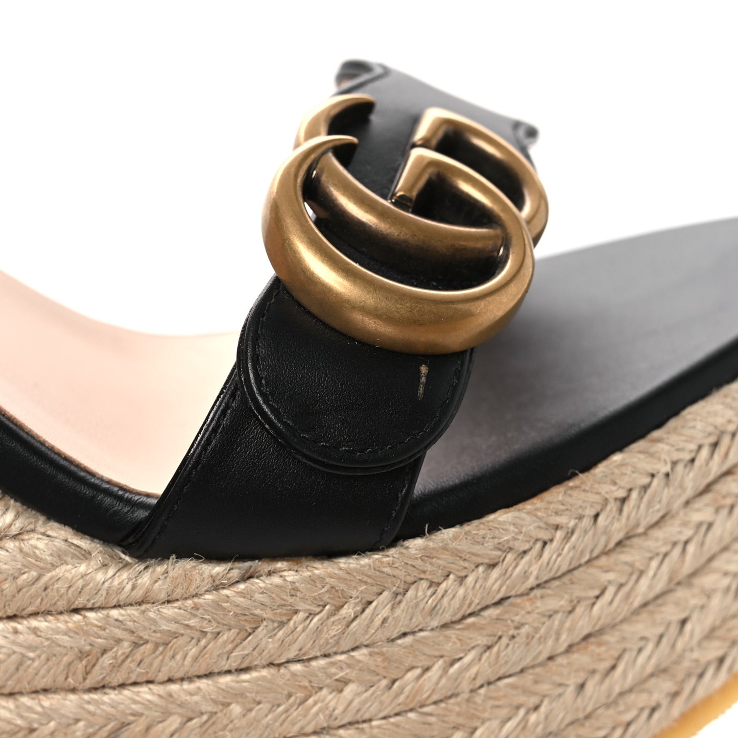 Nappa Matelasse GG Marmont Slingback Platform 45/130mm Espadrille Wedges 39 Black