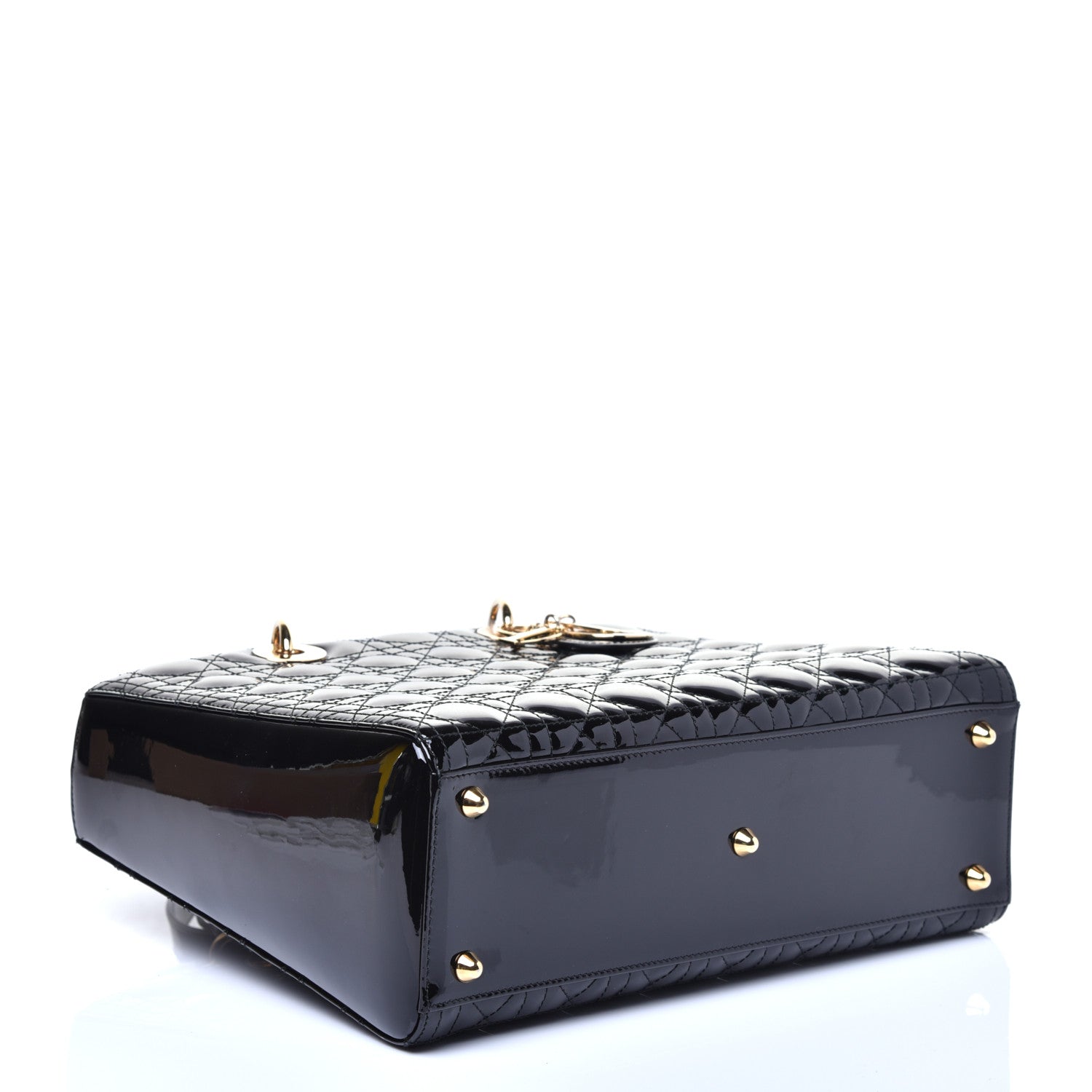 Christian Dior Patent Cannage Large Lady Dior Black 4 of 8