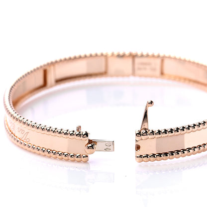 Van Cleef & Arpels 18K Rose Gold Perlee Signature Bangle Bracelet L 7 of 7