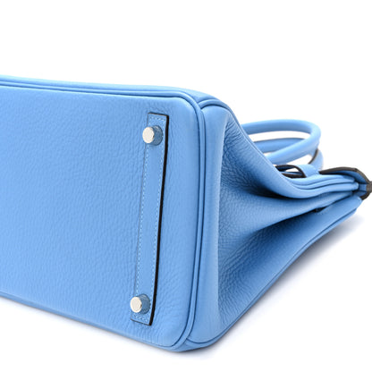 Hermes Taurillon Clemence Birkin 30 Bleu Paradis 10 of 12