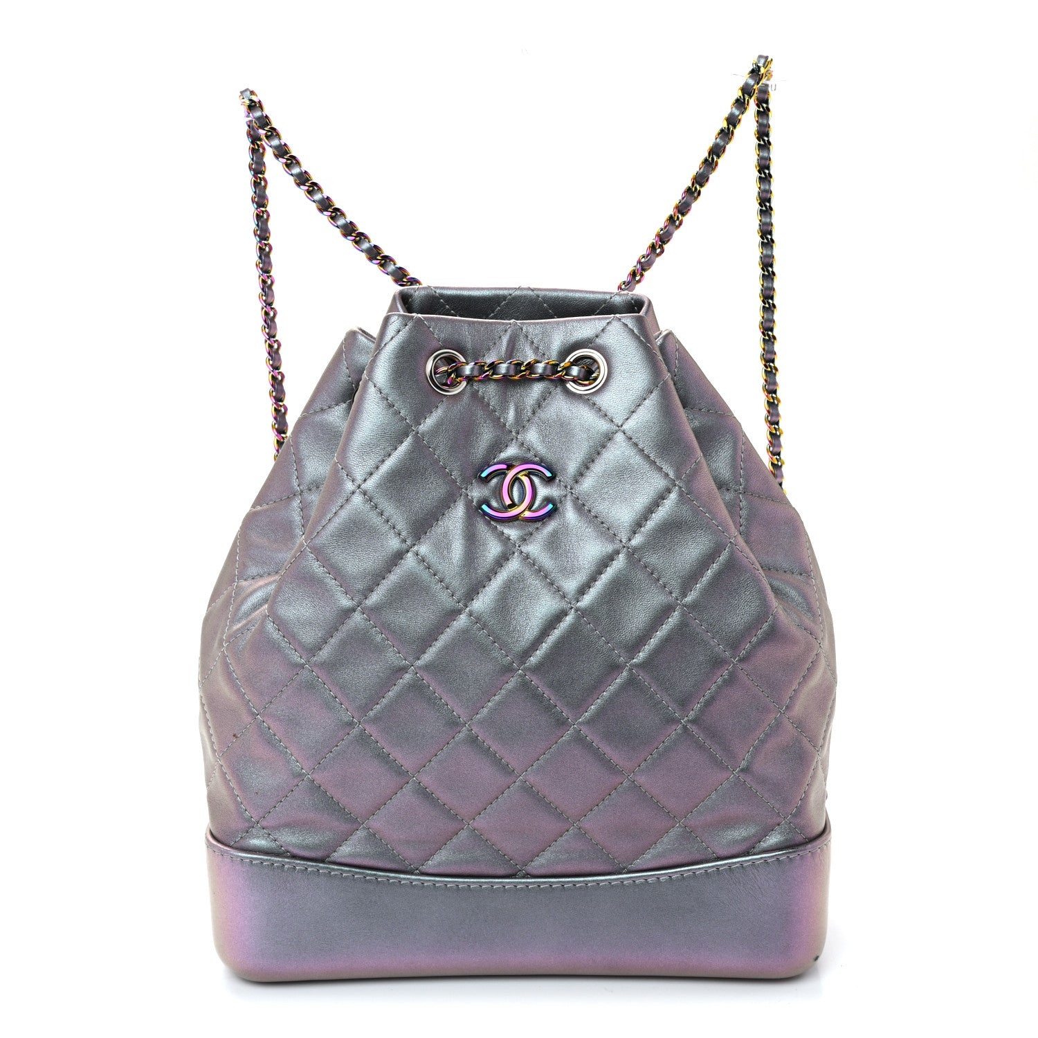 Chanel Iridescent Aged Calfskin Quilted Gabrielle Backpack Light Purple 1 of 11