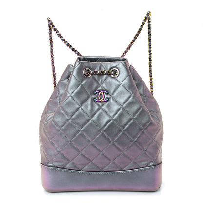 Chanel Iridescent Aged Calfskin Quilted Gabrielle Backpack Light Purple 1 of 11