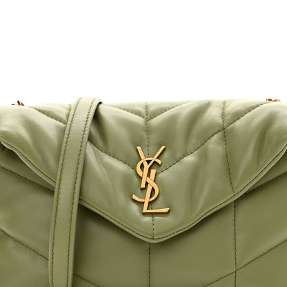 Saint Laurent Lambskin Quilted Toy Loulou Puffer Monogram Chain Satchel Light Pistache 8 of 12