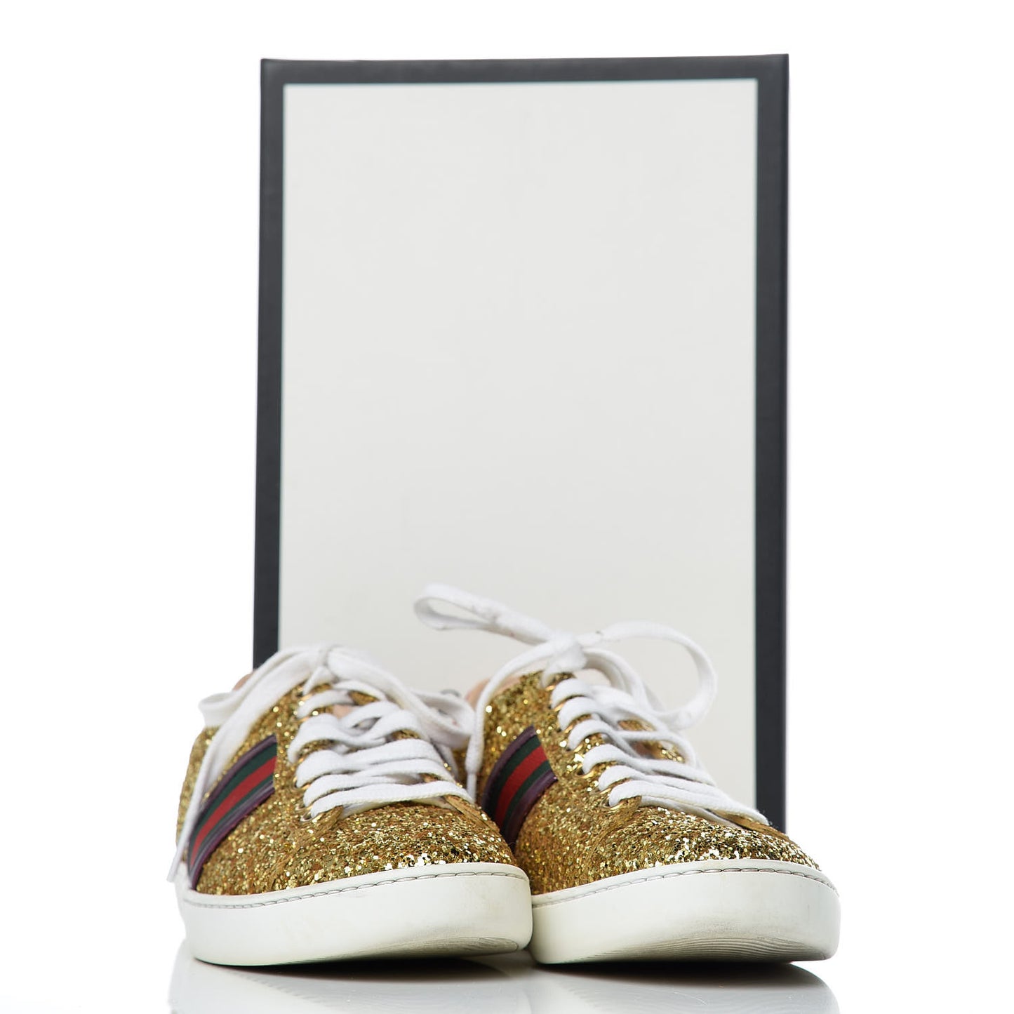 Glitter Web Womens Ace Sneakers 37 Gold