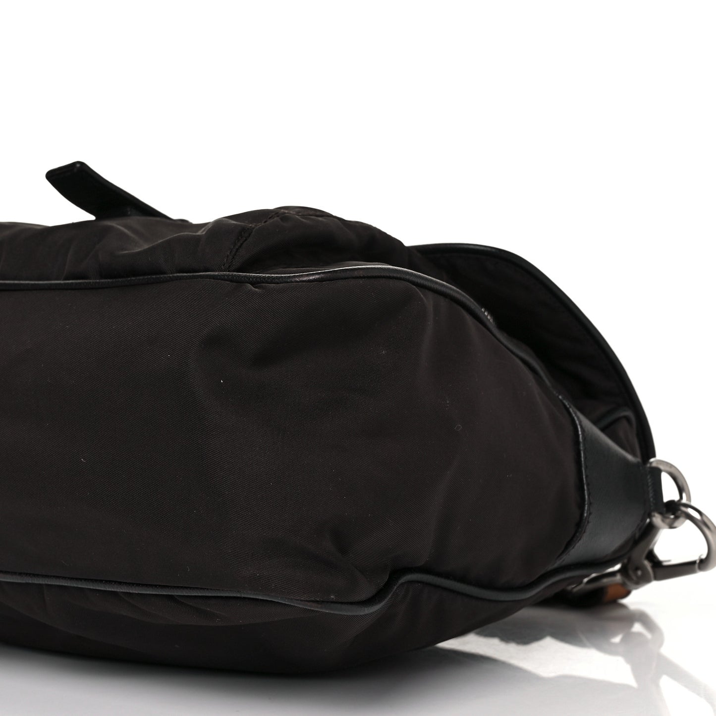 Tessuto Vela Saffiano Flap Shoulder Bag Brown