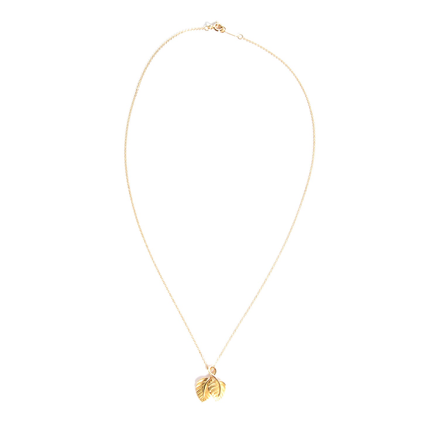 18k Gold Leaves Pendant Necklace
