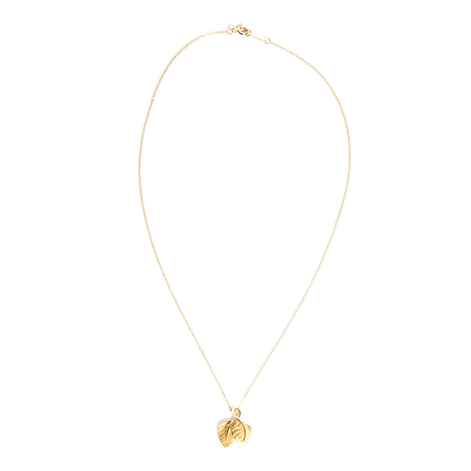 Tiffany 18k Gold Leaves Pendant Necklace 3 of 6