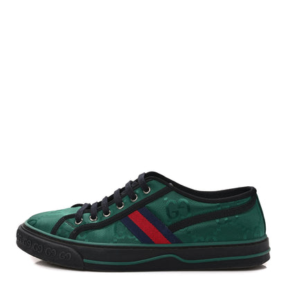 Gucci Econyl Nylon Web Monogram Off The Grid Mens 1977 Tennis Sneakers 9 Scrabble Green Black 1 of 7