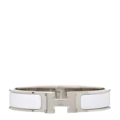 Hermes Enamel Narrow Clic Clac H Bracelet PM White 1 of 3