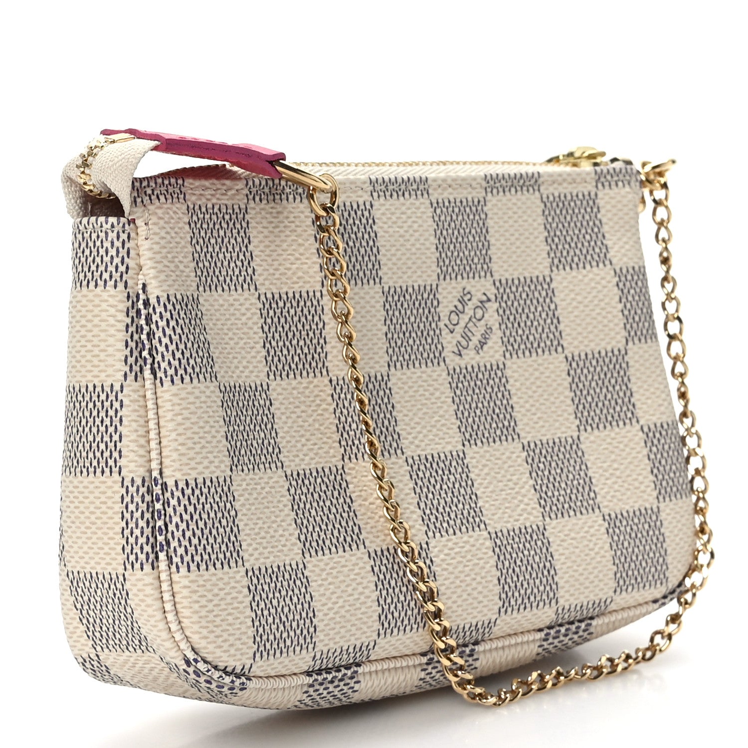 Louis Vuitton Damier Azur 2021 Christmas Animation Hollywood Mini Pochette Accessories Fuchsia 3 of 8
