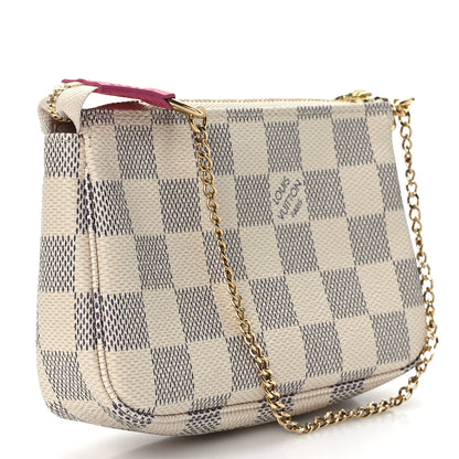 Louis Vuitton Damier Azur 2021 Christmas Animation Hollywood Mini Pochette Accessories Fuchsia 3 of 8