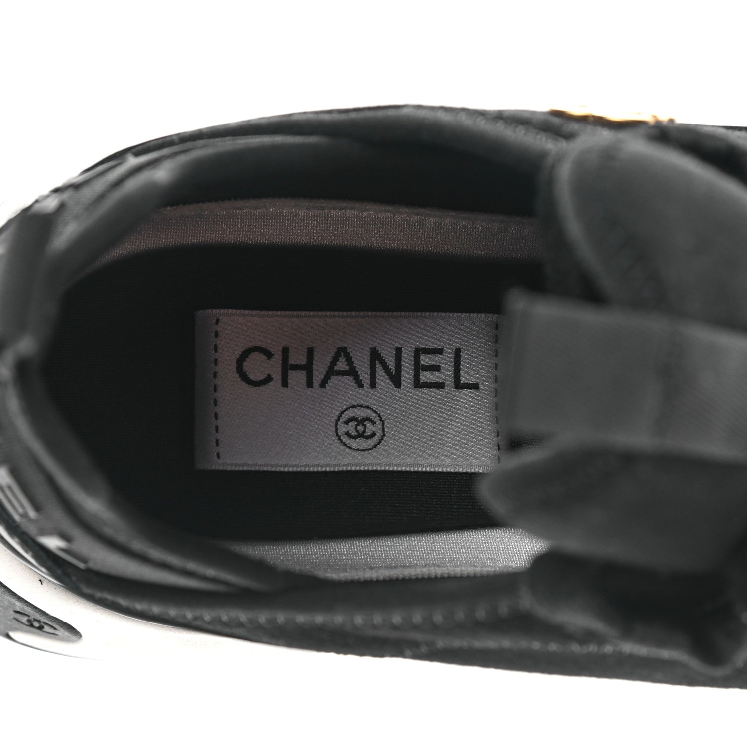 Chanel Velvet Calfskin Mixed Fibers CC Sneakers 37 Black 7 of 9