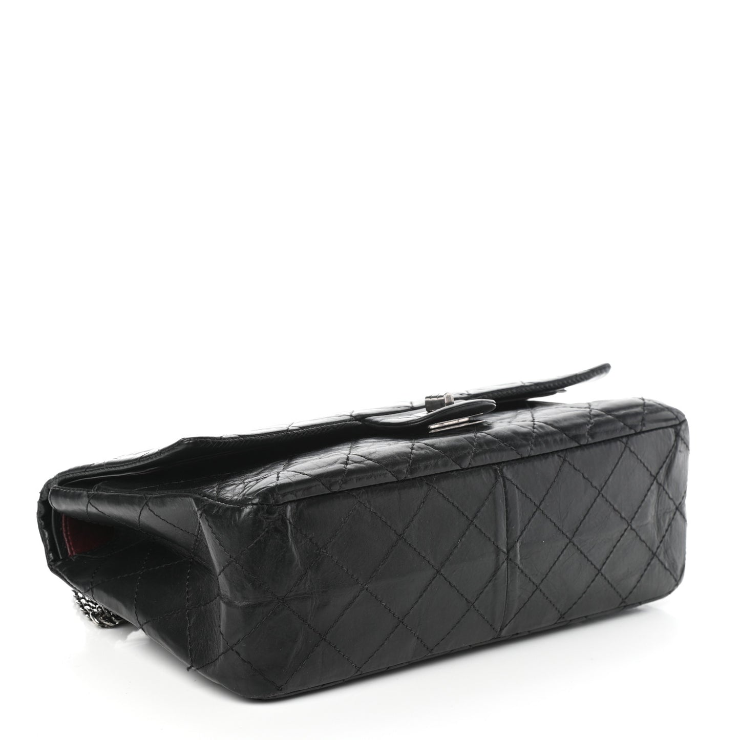 Aged Calfskin Quilted 2.55 Reissue 227 Flap Black