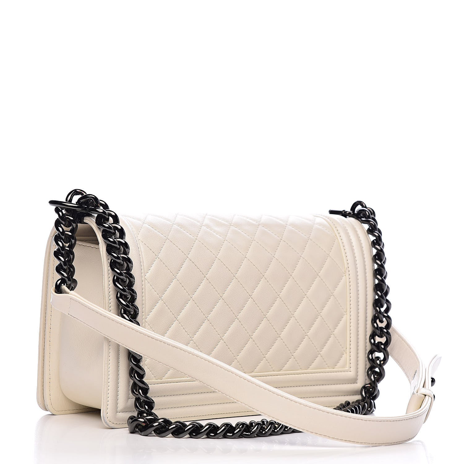 Chanel Calfskin Quilted Medium Boy Flap White 3 of 15