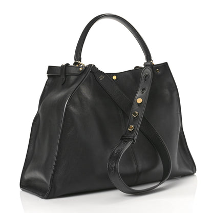 Fendi Vitello Seta Century Large Peekaboo X-Lite Black Fragola 3 of 8