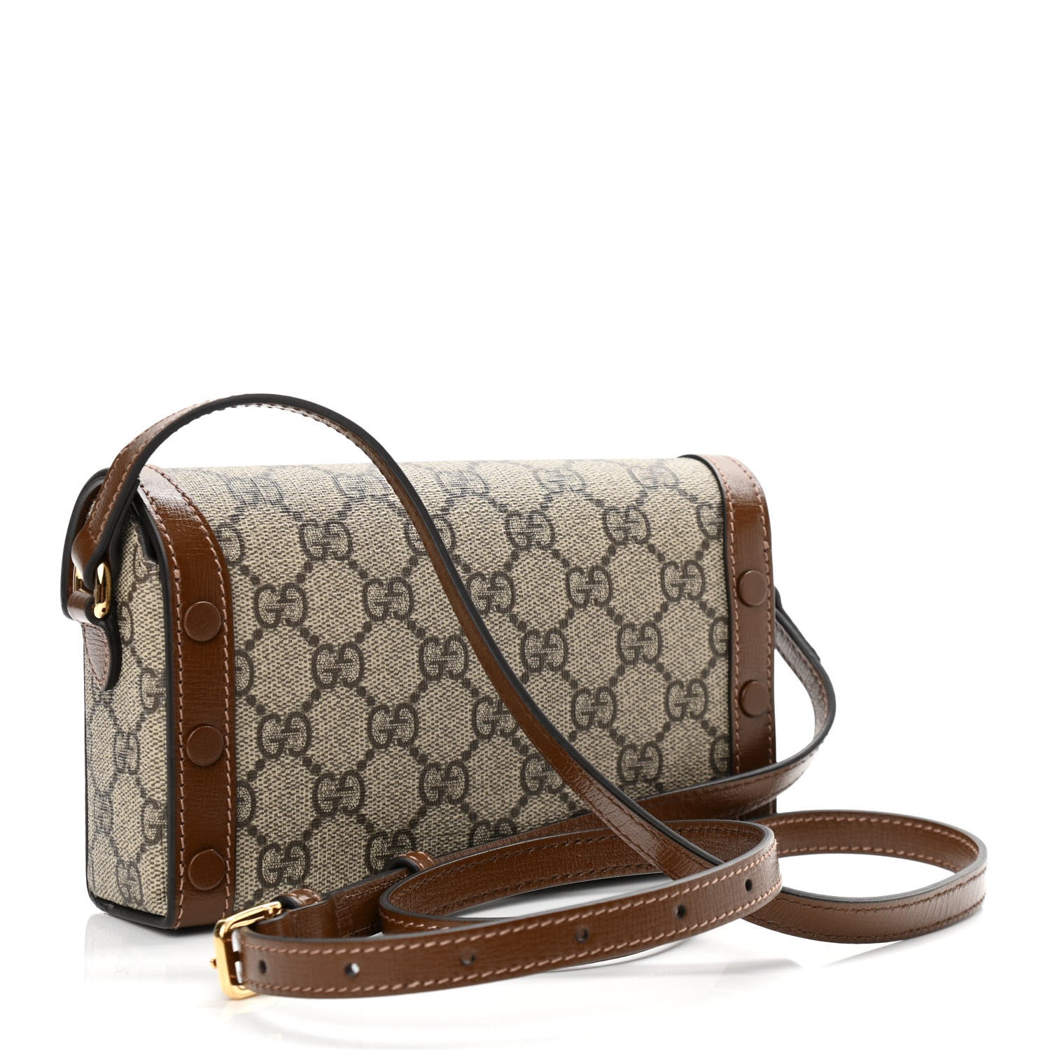 Gucci GG Supreme Monogram Mini Horsebit 1955 Shoulder Bag Beige Brown Sugar 2 of 10