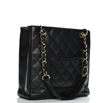 Chanel Caviar Quilted Petit Shopping Tote PST Black 3 of 8
