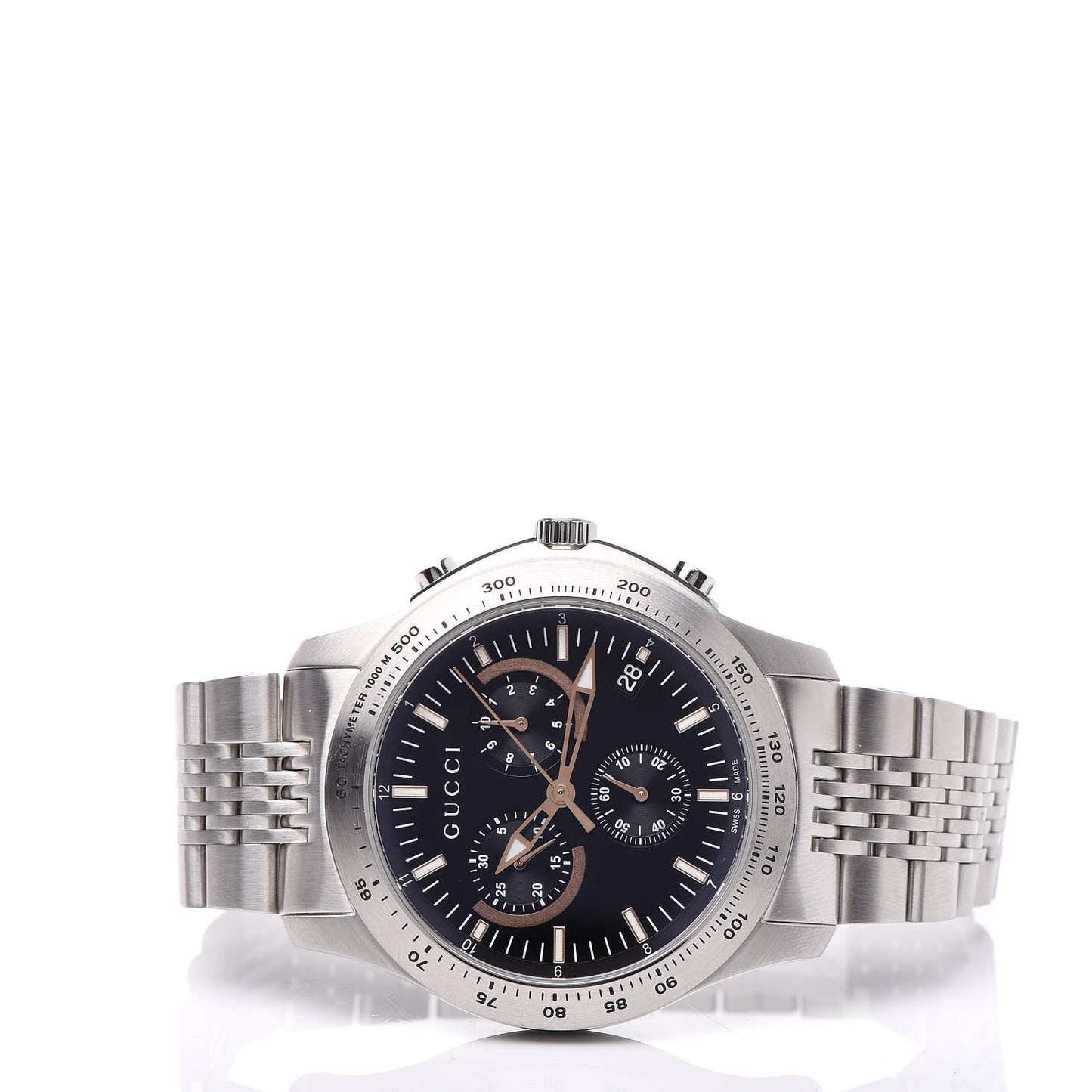 Stainless Steel 46mm G-Timeless Chronograph Quartz Watch Black