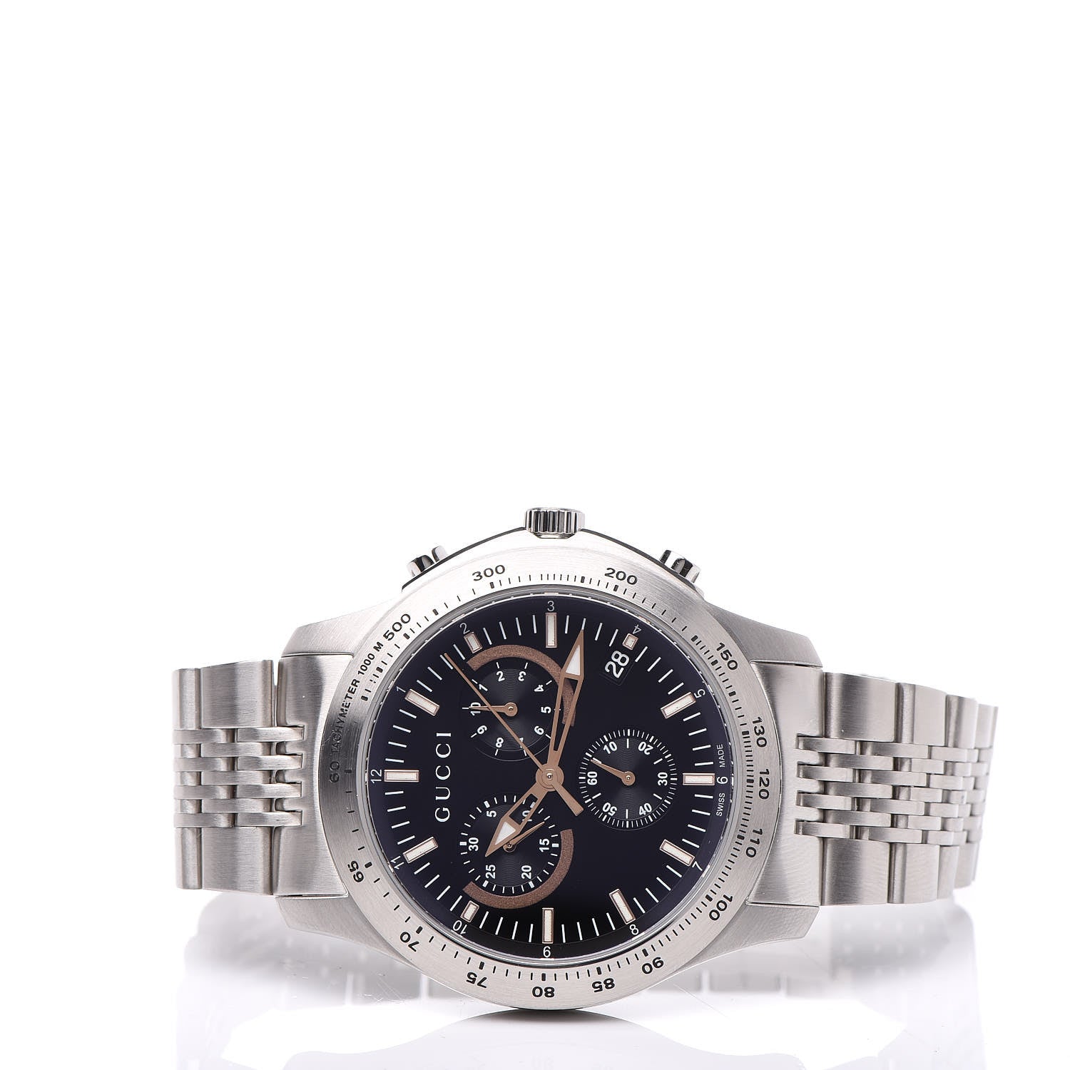 Gucci Stainless Steel 46mm G-Timeless Chronograph Quartz Watch Black 3 of 7