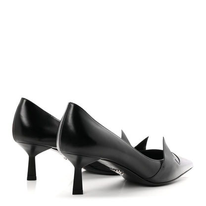 Prada Spazzolato Pointed Toe 55mm Pumps 37 Black 5 of 9