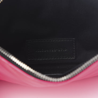 Saint Laurent Patent Grain De Poudre Matelasse Chevron Monogram Bill Pouch Neon Pink 5 of 7