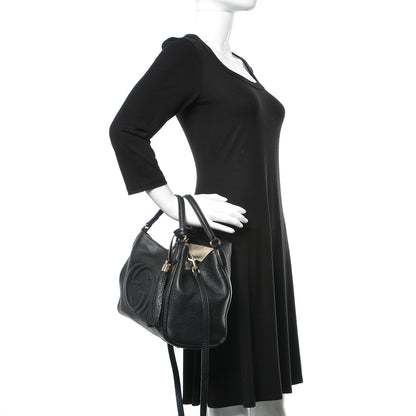 Gucci Pebbled Calfskin Small Soho Shoulder Bag Black 2 of 15