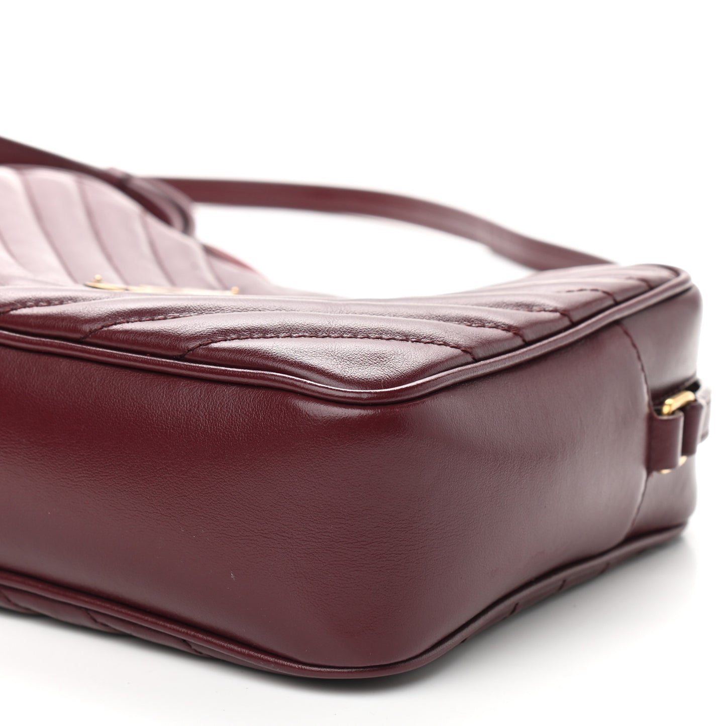 Calfskin Matelasse Monogram Lou Camera Bag Dark Legion Red