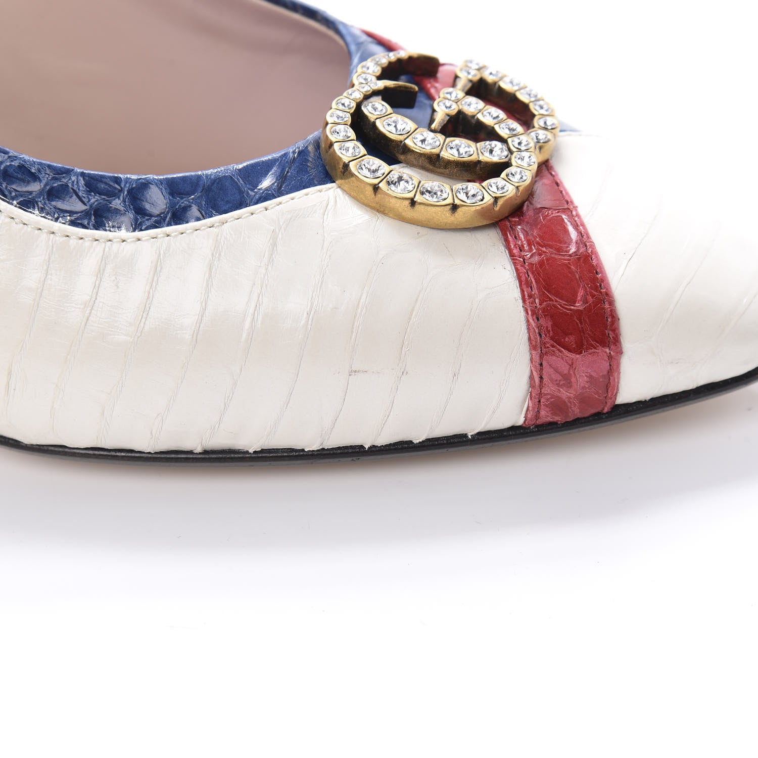 Gucci Snakeskin Crystal Double G Pumps 37 Multicolor 11 of 13