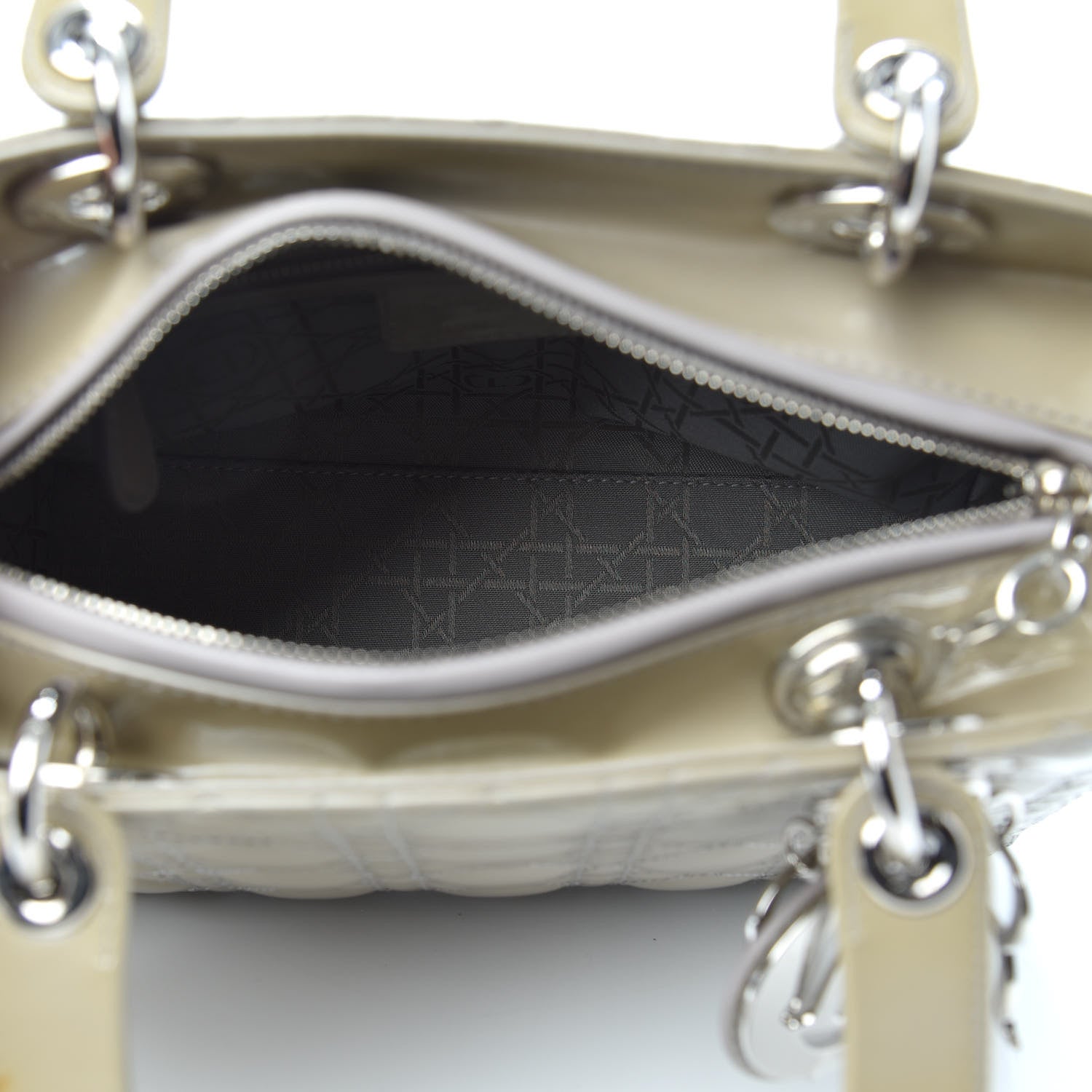 Christian Dior Patent Cannage Medium Lady Dior Grey 5 of 11