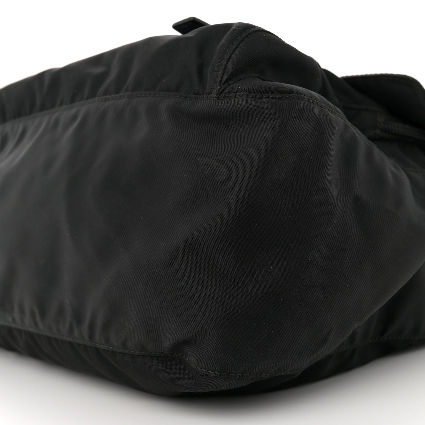 Tessuto Nylon Saffiano Double Buckle Messenger Shoulder Bag Black