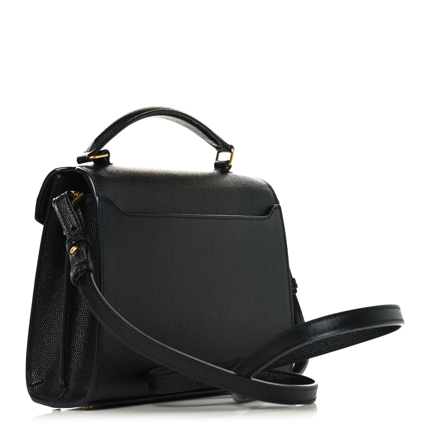 Saint Laurent Grain de Poudre Mini Classic Monogram Cassandra Top Handle Black 3 of 9