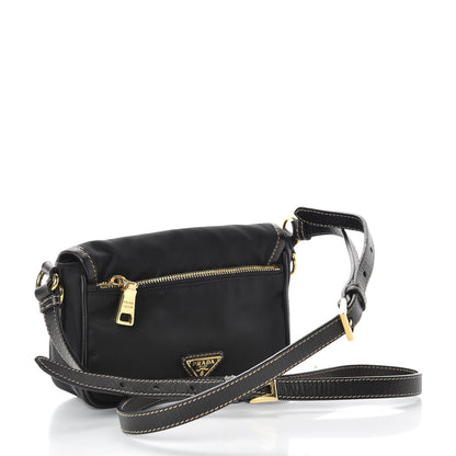 Prada Tessuto Nylon Saffiano Small Crossbody Bag Black 3 of 10
