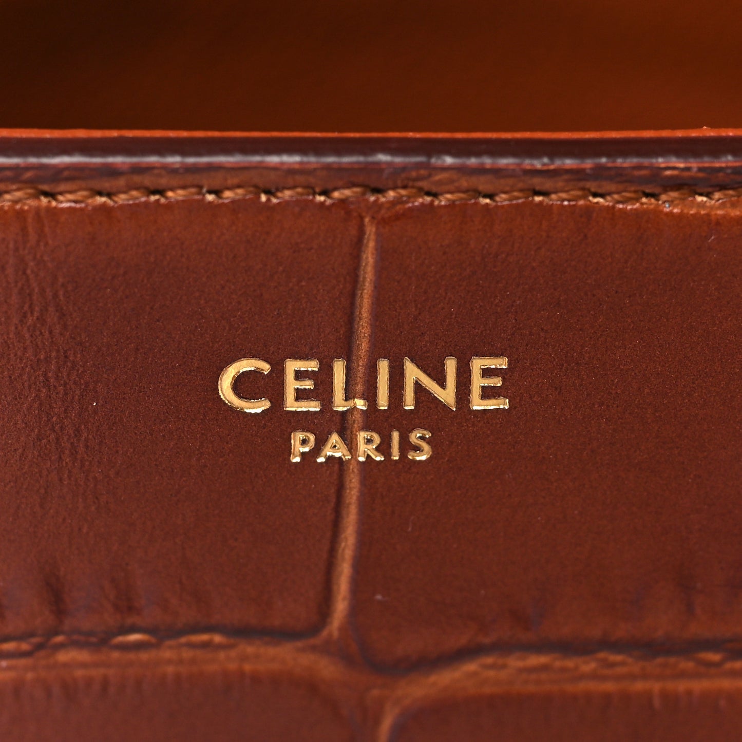 Calfskin Crocodile Embossed Medium Tassel Bag Tan