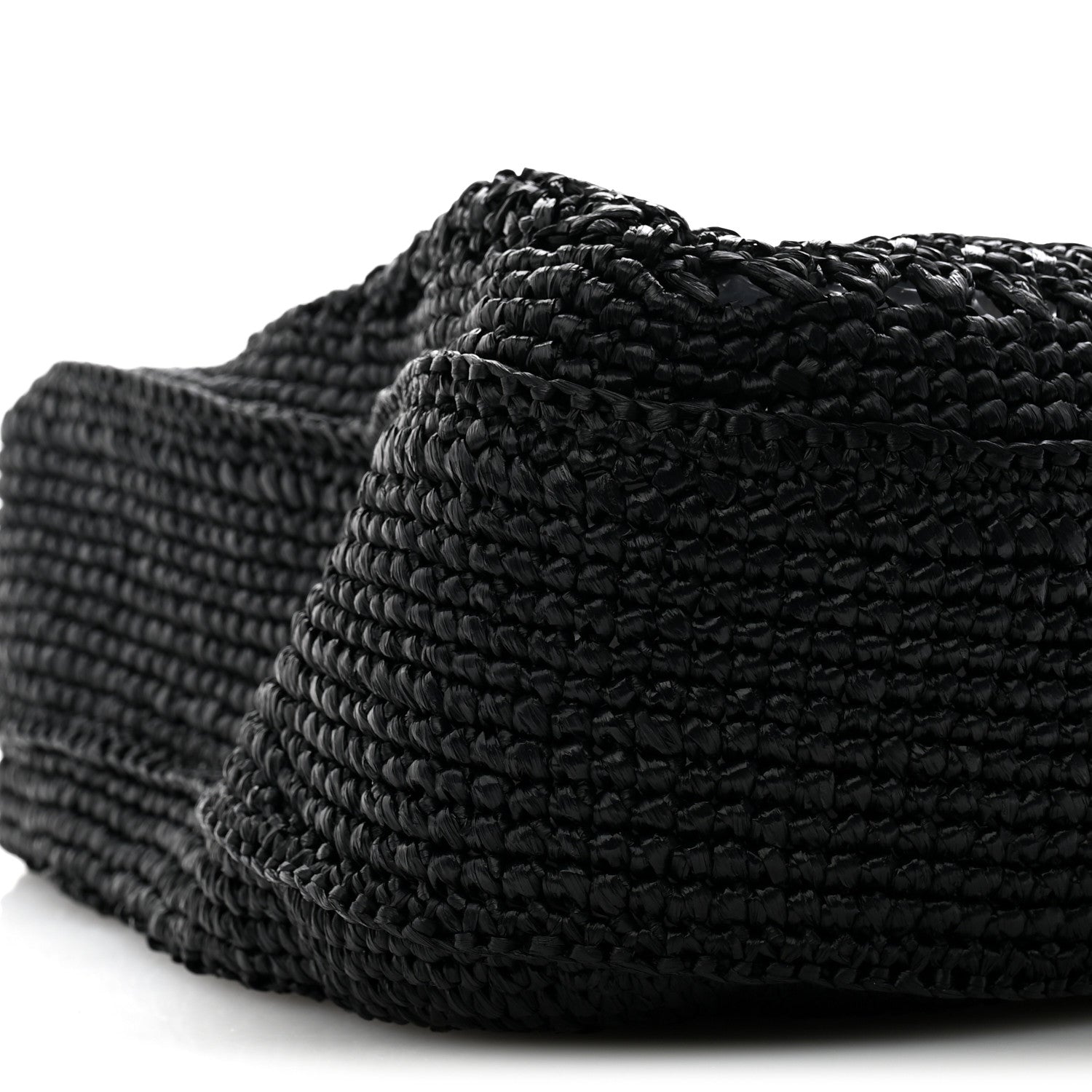 Miu Miu Raffia Crochet Woven Hobo Black Naturale 10 of 11