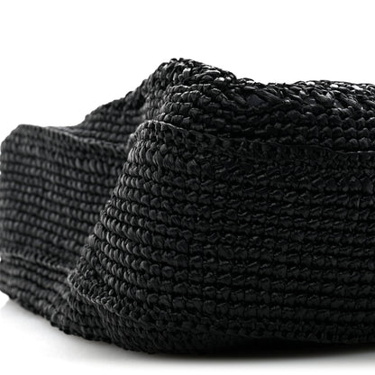 Miu Miu Raffia Crochet Woven Hobo Black Naturale 10 of 11