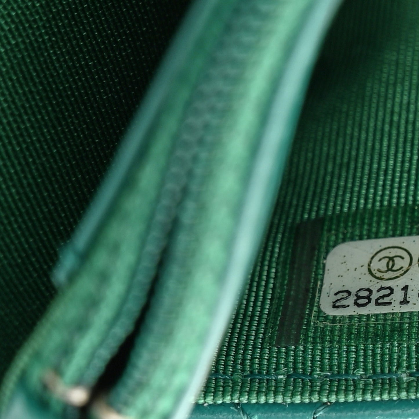 Aged Calfskin Quilted 2.55 Reissue Wallet on Chain WOC Green