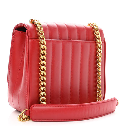 Saint Laurent Lambskin Matelasse Monogram Medium Vicky Chain Bag Rouge Eros 3 of 11