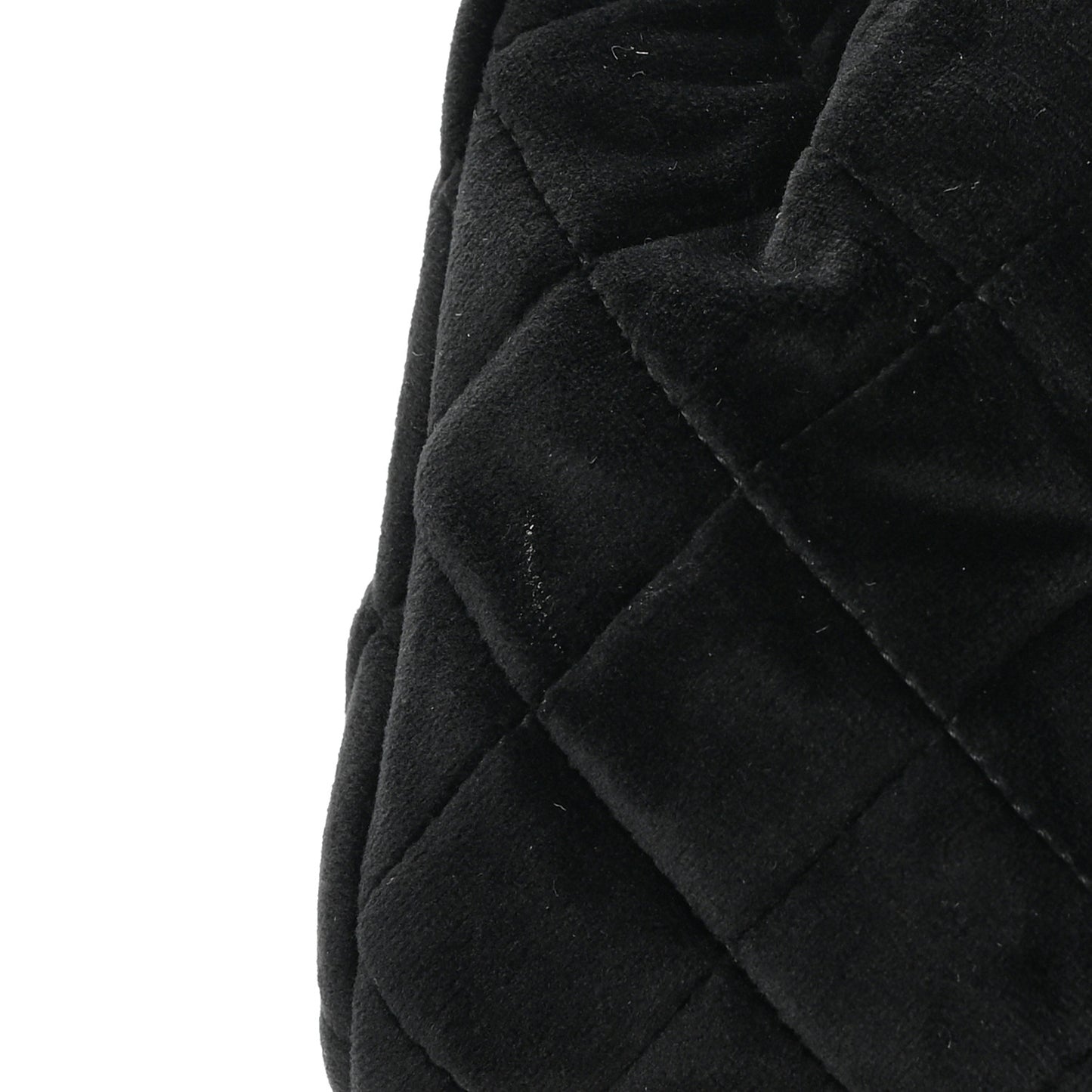 Velvet Quilted Mini Rectangular Pearl Crush Flap Black