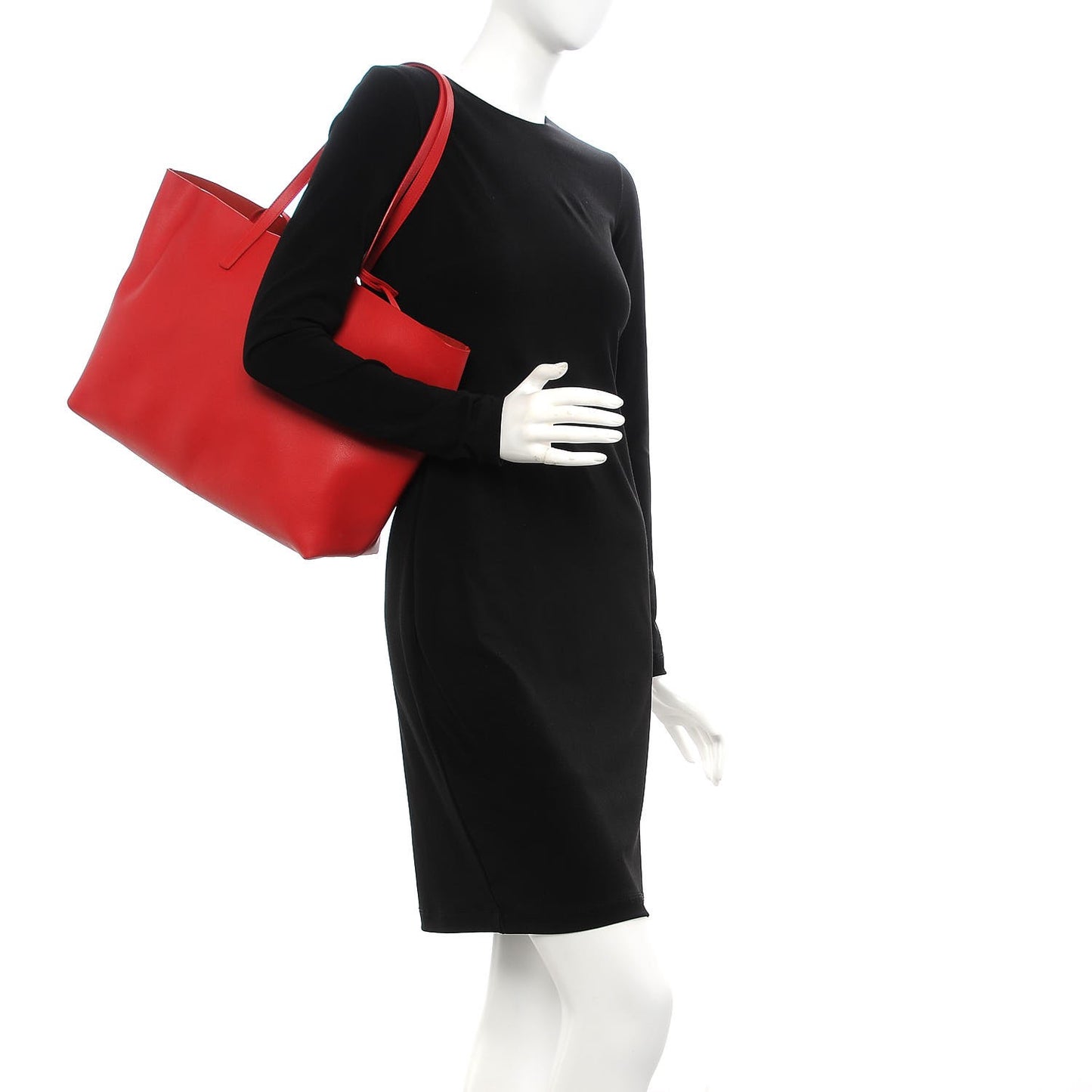 Calfskin Large Shopping Tote Red