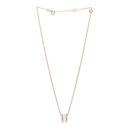 Bulgari 18K Rose Gold White Ceramic B.Zero1 Pendant Necklace 2 of 3