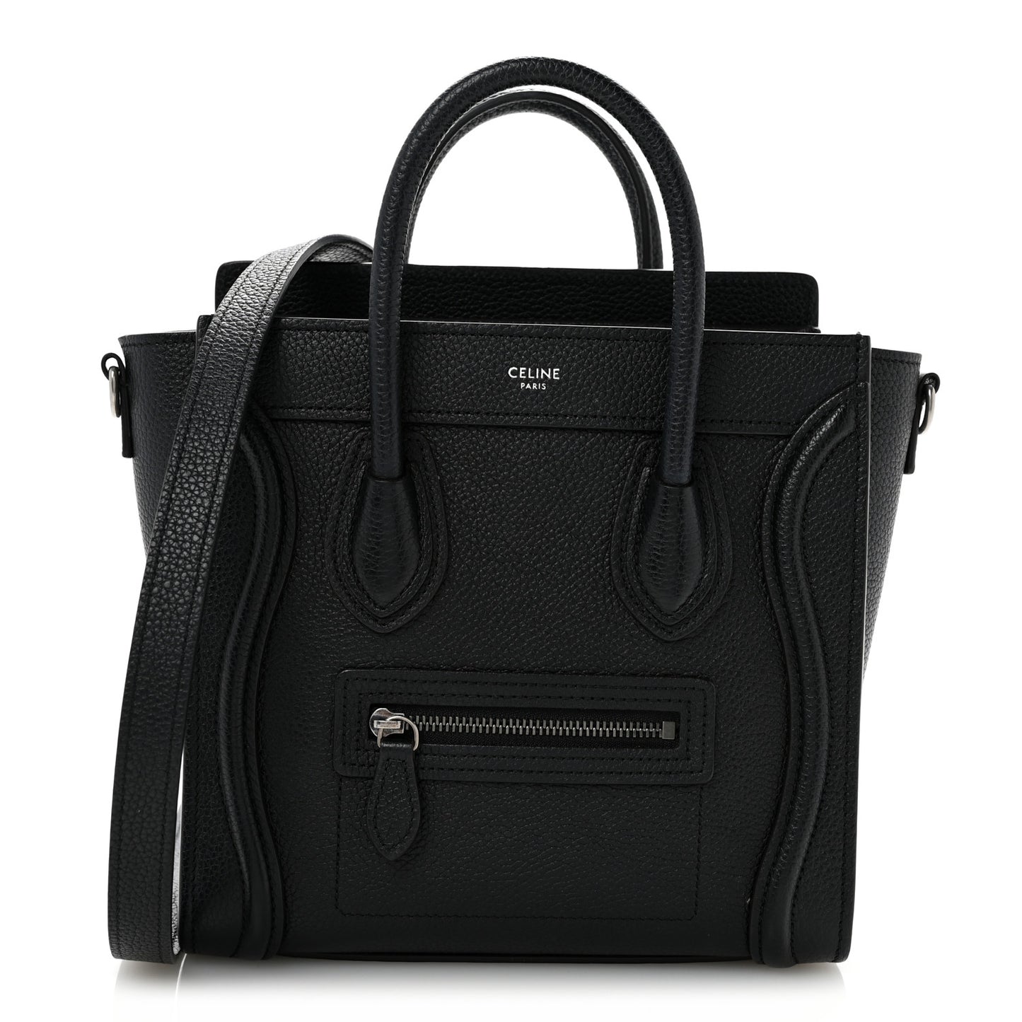 Drummed Calfskin Nano Luggage Black