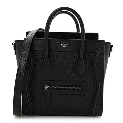 Celine Drummed Calfskin Nano Luggage Black 1 of 14