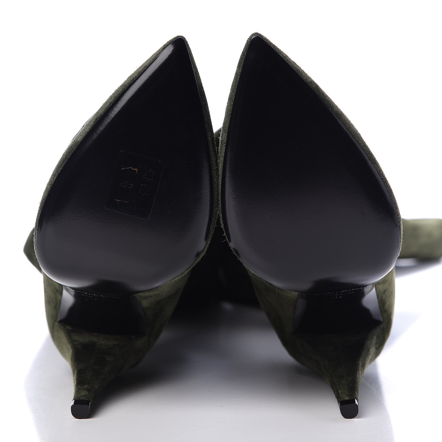 Saint Laurent Suede Era Over The Knee Boots 39 Army Green 5 of 8