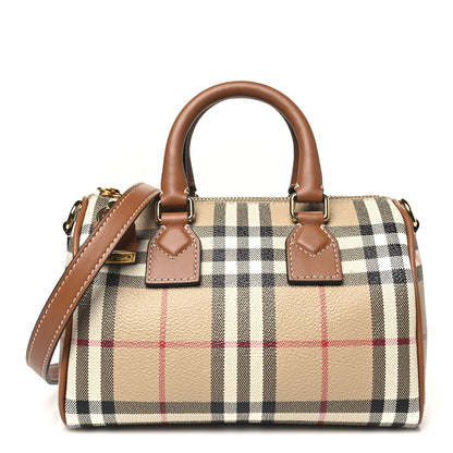 Burberry E-Canvas Vintage Check Mini Bowling Bag Briar Brown 1 of 8