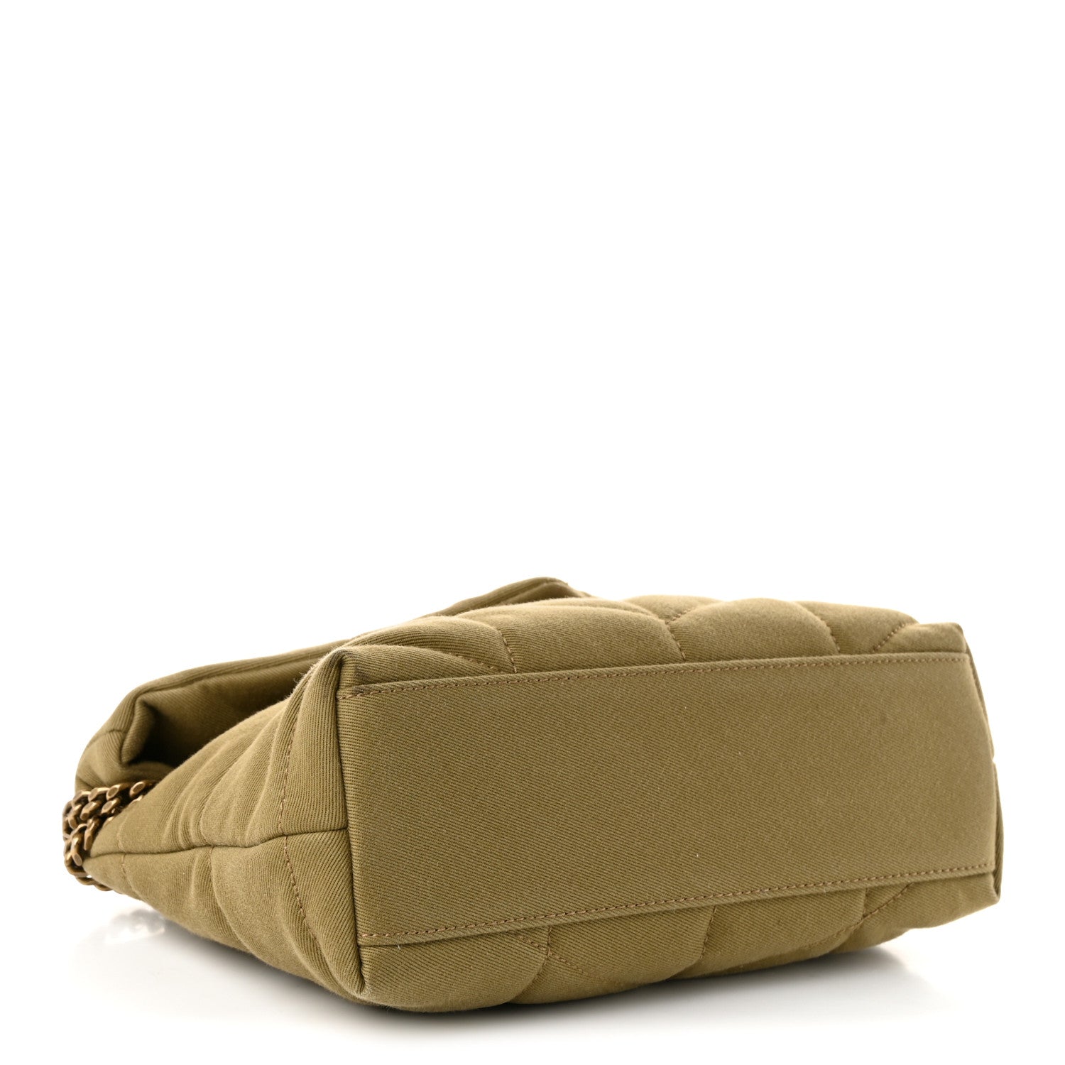 Saint Laurent Canvas Quilted Toy Loulou Puffer Monogram Chain Satchel Fir Green 4 of 10