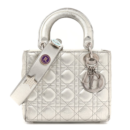 Christian Dior Metallic Grained Calfskin Cannage Small Lucky Badges My Lady Dior Silver 1 of 19