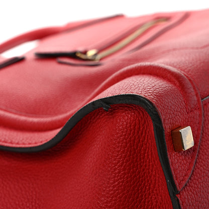 Celine Drummed Calfskin Mini Luggage Coquelicot 9 of 9