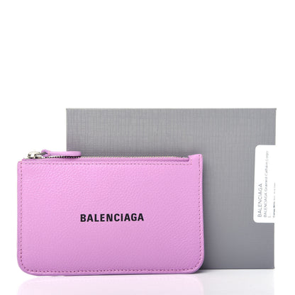 Balenciaga Grained Calfskin Logo Large Cash Long Coin Card Holder Lilac Black 8 of 8
